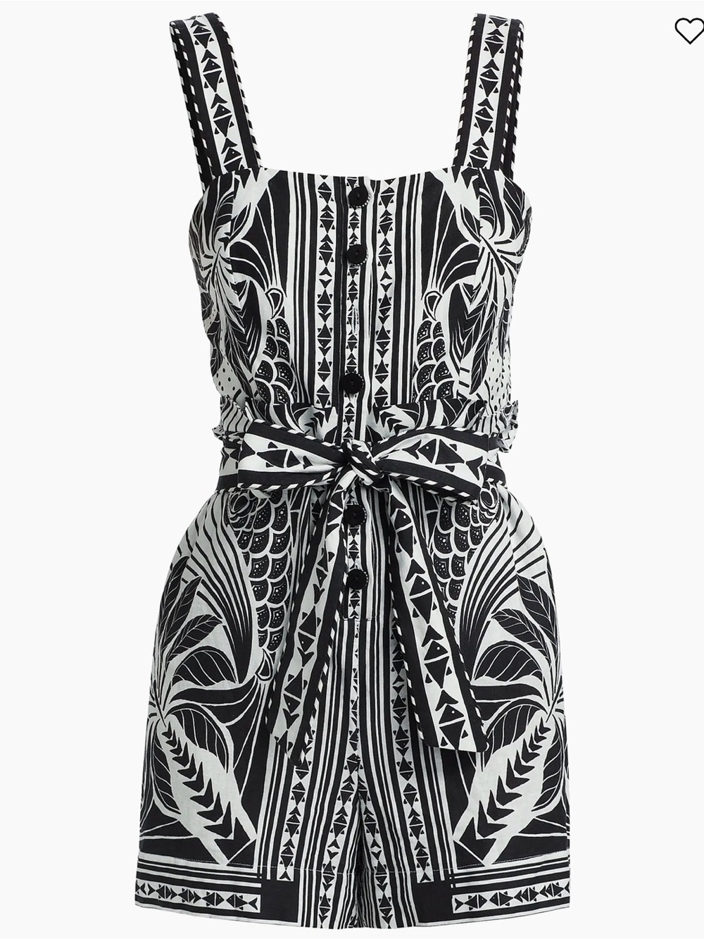 FARM Rio Monochrome Botanical-Print Romper